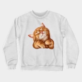 vintage-cute cat Crewneck Sweatshirt